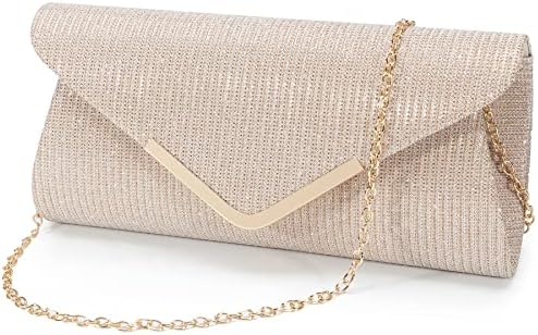 Bolsa clutch cintilante para mulheres bolsa de noite clutch para mulheres bolsas envelope noite festa formatura bolsa de casamento, 1 champanhe | Amazon.com.br